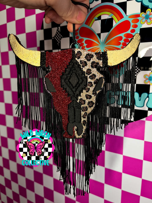 Black Cherry Merlot - Fringe leopard bull